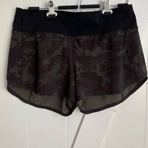 LULULEMON High Rise Lined Speed Up Shorts 4” Size 10